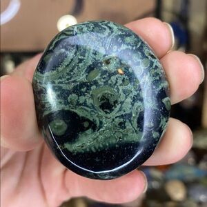 HQ Round Kambaba Jasper Palm Stone